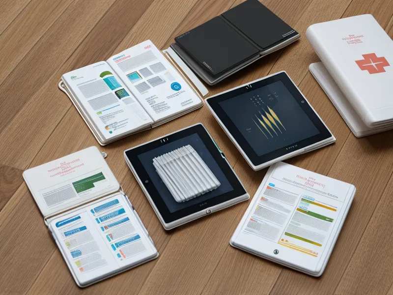 Broschüren und ein Tablet auf einem Tisch als Symbol für den Vergleich von Medizin und Energiearbeit