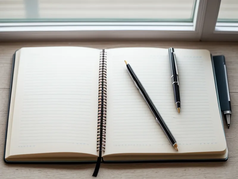 Nahaufnahme eines Notizheftes mit handschriftlichen Tabellen zu Kursgebühren und Terminen.
